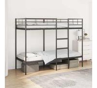 vidaXL Lit superposé sans matelas 80x200 cm Noir - Cadre en acier