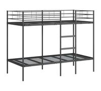 vidaXL Lit superposé sans Matelas Noir 90x190 cm Acier