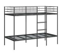 vidaXL Lit superposé sans Matelas Noir 90x200 cm Acier