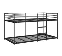 vidaXL Lit superposé sans Matelas Noir 90x200 cm Acier