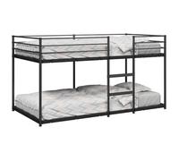 vidaXL Lit superposé sans Matelas Noir 90x200 cm Acier, Cadre de lit, sommier, Meuble de Chambre à Coucher, lit Mezzanine, Cadre de lit superposé