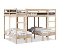 vidaXL Lit superposé triple 140x200/70x140 cm bois de pin massif 3308577