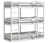 vidaXL Lit superposé triple blanc 75x190 cm bois de pin massif