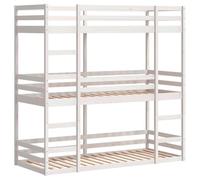 vidaXL Lit superposé triple sans matelas 90x200 cm bois de pin massif 3284255