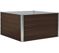 vidaXL Lit surélevé 100 x 100 x 45 cm Acier galvanisé brun