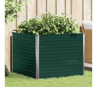 vidaXL Lit surélevé 100 x 100 x 77 cm Acier galvanisé Vert
