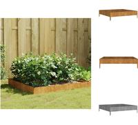 vidaXL Lit surélevé 100x100x26 cm acier corten - Pots de fleurs & Jardinières