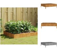 vidaXL Lit surélevé 100x100x33,5 cm acier corten - Pots de fleurs & Jardinières
