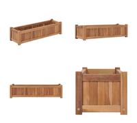 vidaXL Lit surélevé 100x30x25 cm bois massif teck - Lit surélevé - Bac à plantes en bois - Cache-pot