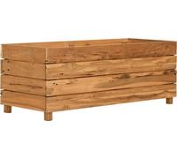 vidaXL Lit surélevé 100x40x38 cm – teck vieux bois et acier