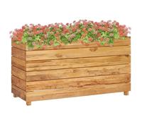 vidaXL Lit surélevé 100x40x55 cm Bois massif de teck et acier 47425