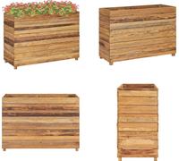 vidaXL Lit surélevé 100x40x72 cm bois massif teck et acier - Lit surélevé - Jardin surélevé - Cache-pot