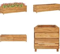 vidaXL Lit surélevé 150x40x38 cm bois massif teck et acier - Lit surélevé - Jardin surélevé - Cache-pot