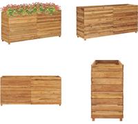 vidaXL Lit surélevé 150x40x72 cm bois massif teck et acier - Lit surélevé - Jardin surélevé - Cache-pot