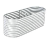 vidaXL Lit Surélevé 240x80x81 cm Acier Galvanisé Argenté Jardinière Pot Fleurs