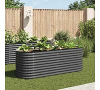 vidaXL Plateau de jardin 240 x 80 x 81 cm Acier galvanisé Gris