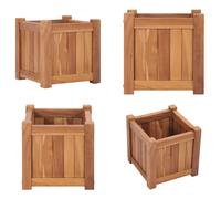 vidaXL Lit surélevé 30x30x30 cm bois massif teck - Lit surélevé - Bac à plantes en bois - Cache-pot