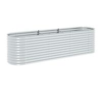 vidaXL Lit Surélevé 320x80x81 cm Acier Galvanisé Argenté Jardinière Pot Fleurs