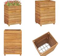 vidaXL Lit surélevé 50x40x72 cm bois massif teck et acier - Lit surélevé - Jardin surélevé - Cache-pot
