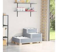 vidaXL Lit Surélevé à 3 Niveaux, Bac à Fleurs, Pot de Plantes, Boîte à Fleurs, Jardinière de Jardin Terrasse Extérieur, Gris 4010315 Gris G