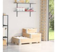 vidaXL Lit Surélevé à 3 Niveaux, Bac à Fleurs, Pot de Plantes, Boîte à Fleurs, Jardinière de Jardin Terrasse Extérieur, Bois 4010313 Or G