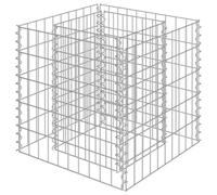 vidaXL Gabione Pot de Fleurs 50 x 50 x 50 cm Panier en Pierre Panier métallique Pot de Fleurs Plate-Bande surélevée Argenté