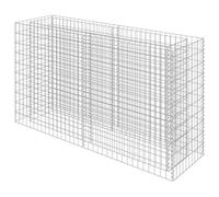 vidaXL Lit Surélevé à Gabion Acier Galvanisé Argenté 180x50x100 cm Jardinière