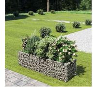 vidaXL Lit surélevé à gabion Acier galvanisé Argenté 180×50×50 cm Jardinière