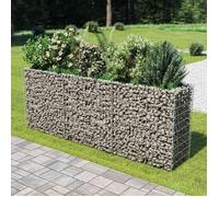 vidaXL Lit surélevé à gabion Acier galvanisé Argenté 270x50x100 cm Jardinière