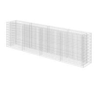 vidaXL Lit Surélevé à Gabion Acier Galvanisé Argenté 360x50x100 cm Jardinière