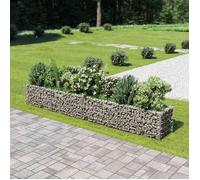 vidaXL Gabion jardinière surélevée en acier galvanisé 360×50×50 cm argenté