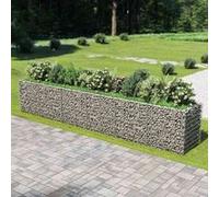 vidaXL Gabion haut-plateau 540×90×100 cm Acier galvanisé Argenté