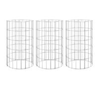 Vidaxl Lit Surélevé À Gabion Circulaire 3 Pcs Acier Galvanisé Ø30x50cm