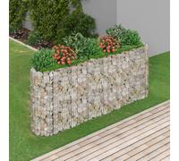 vidaXL Lit surélevé à gabion Fer galvanisé - 260x50x100 cm