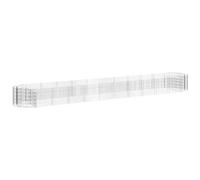 vidaXL Lit Surélevé à Gabion Parterre de Fleurs Support de Plante Jardinière Pot de Fleurs Jardin Terrasse Extérieur Fer Galvanisé 600x100x50 cm