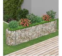 vidaXL Lit surélevé à gabion Jardinière Parterre de fleurs en fer galvanisé