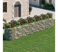 vidaXL Lit Surélevé à Gabion Parterre de Fleurs Support de Plante Jardinière Pot de Fleurs Jardin Terrasse Extérieur Fer 152049 Or G