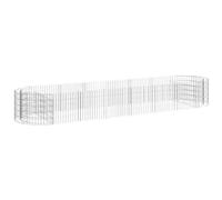 vidaXL Lit Surélevé à Gabion Parterre de Fleurs Support de Plante Jardinière Pot de Fleurs Jardin Terrasse Extérieur Fer Galvanisé 400x100x50 cm