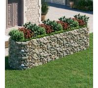 vidaXL Lit surélevé à gabion – Fer galvanisé – Jardinière pour jardin et terrasse