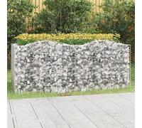 vidaXL Lit surélevé à gabions arqué 200x100x100 cm Fer galvanisé