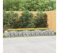 Vidaxl Lit Surélevé À Gabions Arqué 400x100x50 Cm Fer Galvanisé