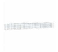 vidaXL Lit surélevé à gabions arqué 400x50x50 cm Fer galvanisé pour extérieur