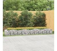 vidaXL Lit Surélevé à Gabions Arqué, Jardinière en Gabion, Panier à Gabion Jardin Terrasse Patio Extérieur, 400x100x50 cm 153551 Beige G