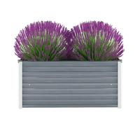 vidaXL Lit surélevé de jardin en acier galvanisé Gris