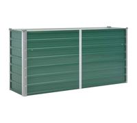 vidaXL Lit Surélevé Acier Galvanisé 160x40x77 cm Vert Jardinière Pot de Fleurs