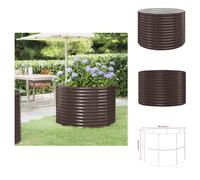 vidaXL Lit surélevé Acier revêtu par poudre 100x100x68 cm Marron - Pots de fleurs & Jardinières