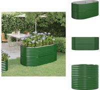 vidaXL Lit surélevé Acier revêtu par poudre 152x80x68 cm Vert - Pots de fleurs & Jardinières
