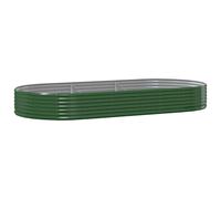 vidaXL Lit surélevé Acier revêtu par poudre 296x140x36 cm Vert