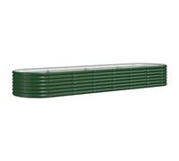 vidaXL Lit surélevé Acier revêtu par poudre 296x80x36 cm Vert