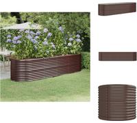 vidaXL Lit surélevé Acier revêtu par poudre 296x80x68 cm Marron - Pots de fleurs & Jardinières